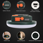 Camping Pop up Tent Light for Hanging, LED Rechargeable Portable Overhead Lantern for Vendor Booths, Waterproof Outdoor Camp Lamp with Battery Power for Glamping Indoor Outages(Dimming-Green)