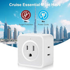 Multi Plug Outlet Extender, FiiMan 5 Outlet Splitter Wall Adapter, 3-Prong Grounded Outlet to The Side, Flat Wall Plug Side Access Adapter, 5 Way Outlet Extender Tap, White (2 Pack)
