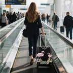 WUJIAONIAO Travel Luggage Cover Baggage Suitcase Cover Protector Skins 18-32 Inch (Flamingo A23, M (for 22-24 inch luggage))
