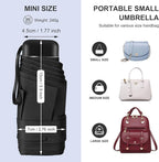 Compact Travel Umbrella with Case - Mini Umbrella for Purse, Small Lightweight &Tiny Design Perfect for Parasol Outdoor Sun&Rain Umbrellas