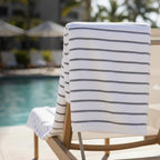 Black & White Brands Brazilian Beach/Pool/Bath Towel - Ultimate Absorbent Luxury XL 36x70 100% Cotton Wave (2 Towels, Charcoal Gray Poly Pinstripe)