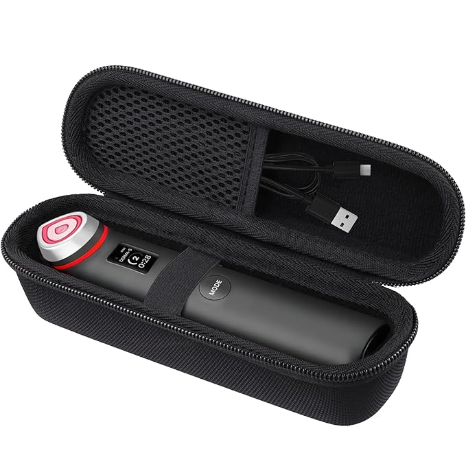 Hard Carrying Case for medicube Booster Pro 6-in-1 Real Glass Glow Beauty Massager, Shockproof EVA Storage Organizer with Mesh Pocket, Portable Travel Case, Black