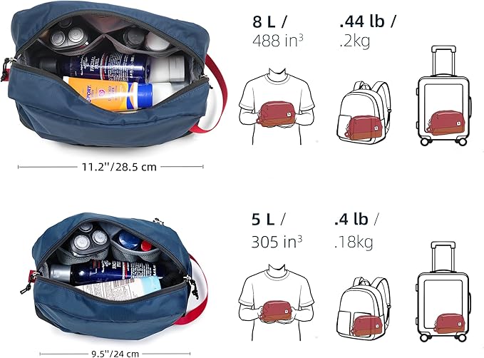 Travel Toiletry Bag 5L, Compact Travel Organizer with Waterproof TPU Wet/Dry Compartment