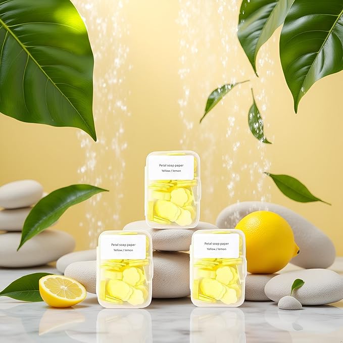 300pcs Portable Hand Washing Soap Sheets, Scented Mini Soap Sheets, Paper Soap for Travel,Disposable Soluble Soap for Outdoor Travel, Camping, Hiking