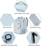 MATEIN 30 L Large Laptop Backpack, Stylish Lightweight Nursing Teacher Work Backpack with Anti Theft Pocket, College Travel Comupter Bag Soft and Comfortable for Daily, Blue Beige