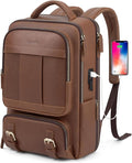 Tzowla Leather Laptop Backpack, Bag for Men and Women,Business Travel Work Rucksack Fits 15.6 Inch Laptop, Vintage Bookbag