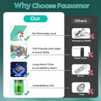 Fauxomor 140dB Personal Safety Alarm for Women, 12 Pack Safe Alarm Protection Keychain with Strobe Light with Low Battery Notice, Security Siren Self Defense for Children Seniors College Girls(Green)