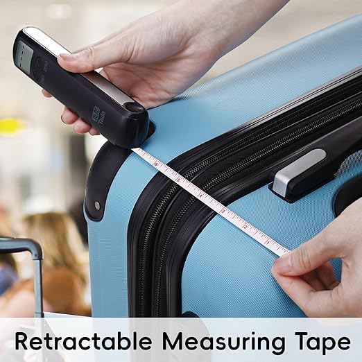 110lb Mechanical Luggage Scale Battery Free Portable Hand Baggage Scale for Travel Suitcase Digital Weight Scale with Built in Measuring Tape