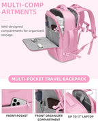 LARVENDER Carry on Luggage 22x14x9 Airline Approved, Expandable 20 Inch Hardside Large Suitcase with Wheels TSA Lock, Lightweigh PC+ABS Travel Carry-on Suitcases for Women and Men, Peach Sparkling