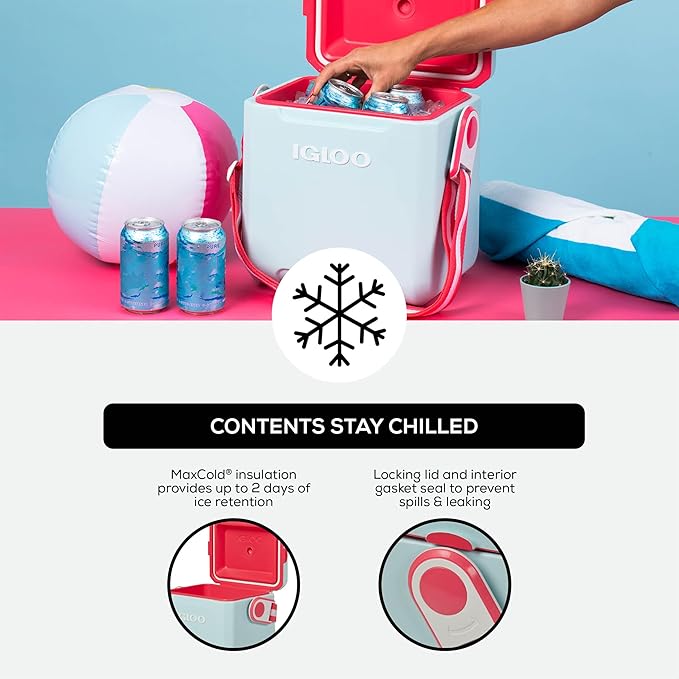 Igloo Tag Along Too Coolers | Insulated Hard Shell Picnic Style Cooler | Rolling Ice Chest