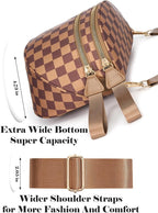 Black and White Checkered Crossbody Bag Bum Bag for Women,Spacious Checkered Purse Fanny Packs Belt Bag