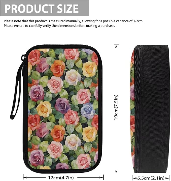 Tulips Travel Cord Organizer Case Portable Cable Organizer Bag for Charger Phone Earphone Large Tech Pouch Electronics Organizer Travel Case