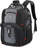 SHRRADOO Extra Large 50L Travel Laptop Backpack with combination lock, College Backpack Airline Approved Business Work Bag Fit 17 Inch Laptops for Men Women,Grey