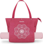 Gonex Yoga Mat Bag, Yoga Gym Bag Tote Bag with Multi Pockets For Women Men, Canvas Yoga Mat Carrier Take in Out Mat Easily For Pilates Travel Workout Office