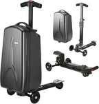 Scooter Luggage for Kids Scooter Suitcase for Ages 4-12, 4 in 1 Kids Luggage Boarding Suitcase Detachable & Foldable Scooter Travel Trolley Ride On Luggage-Black