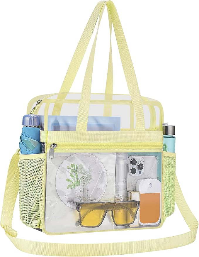 USPECLARE Clear Bag for Stadium Events,Transparent Bag for Work Sports Games Concerts Travel Gym