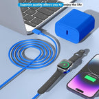 USB C Apple Watch Charger,[MFi Certified] iPhone Fast Magnetic iWatch Charger 6ft USB C Charging Cable Cord Long and Type C Wall Charger Block for Apple Watch Series 11/10/9/Ultra/8/7/SE/SE2/6/5/4/3/2