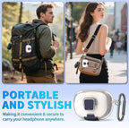 for Bose Ultra Open Earbuds Case with Secure Lock & Phone Stand, Soft TPU Shockproof Protective Clear Case for Bose Open Ear Earbuds Accessories with Cleaning Pen & Keychain (Clear)