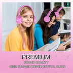 Kids Bluetooth Headphones,Lightweight Kids Headphones Wireless,85/94dB Safe Volume,40H Playtime,Fast Charging,Bluetooth 5.3,Over Ear,Toddler Headphone Built-in Mic for School/Tablet/Travel (Pink)