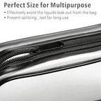 PACKISM Clear Toiletry Bag - TSA Approved Toiletry Bag 3 Pack Same Medium Size, Quart Size Bag Travel Makeup Cosmetic Bag, Carry on Airport Airline Compliant Bag, Black