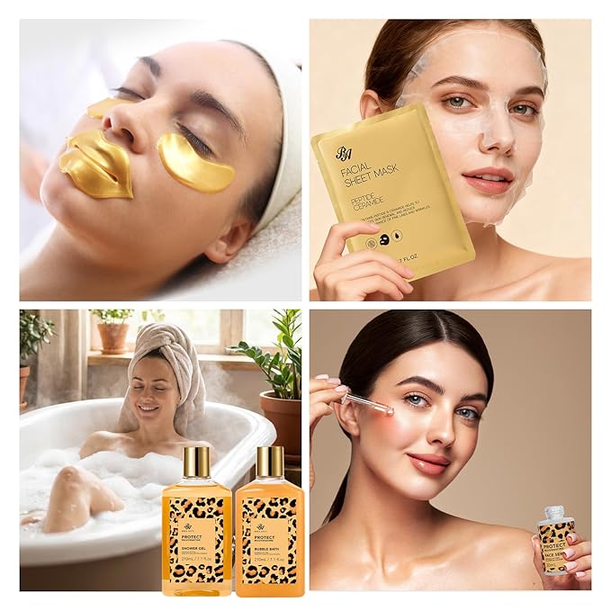 25 Pcs Mother's Day Gift, Honey & Almond Bath & Body Gift Set for Women, Hydrating Skin Care Kit, Spa Gift, Cosmetic Bag, Necklace, Anniversary, Christmas, Birthday, Valentines, Wife