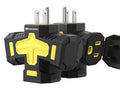 [ETL Listed] Cable Matters 2-Pack 3 Way Outdoor Plug Splitter 15A 1875W (Indoor/Outdoor Multi Plug Outlet, 3 Way Outlet Adapter) in Black