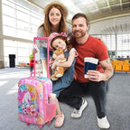 Kids Luggage for Girls, Unicorn Rolling Travel Carry on Suitcase for Toddler Children with Wheels(Pink)