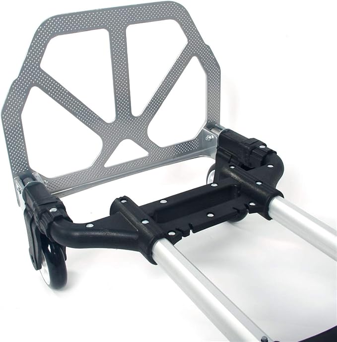 AgnesC Portable Folding Aluminum Hand Truck, Collapsible Utility Cart, Black