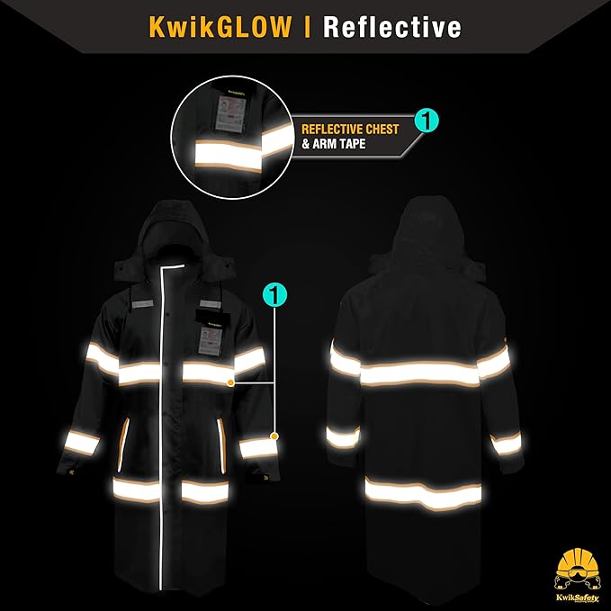 KwikSafety - Charlotte, NC - TORRENT Rain Jacket & Trench Coat ANSI OSHA Class 3 High Visibility Jacket Hi Vis Rain Gear