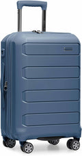 Traveler's Choice Pagosa Hardshell Expandable Luggage with Spinner Wheels, Slate Blue, 22-Inch Carry-on