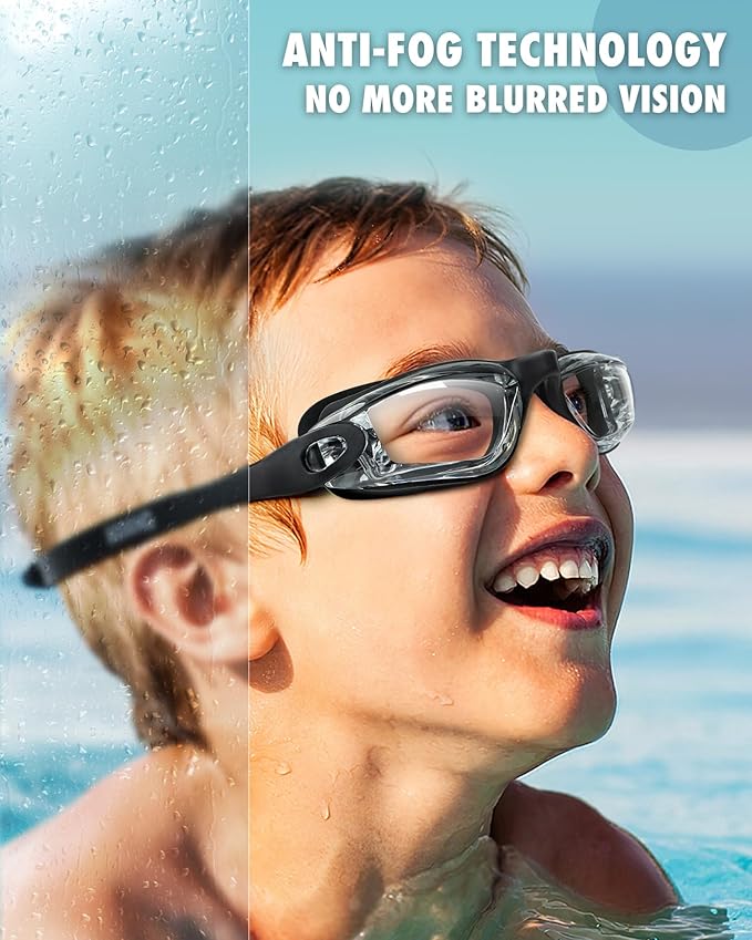 Aegend Swim Goggles for Kids Youth 3-14 Anti-Fog Anti-UV Comfort Fit Goggles for Swimming