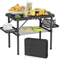 Titanker Folding Camping Table Small 2ft, Small Camp Table Portable with 50% Extra Space, Folding Picnic Set, Portable Beach Table, Car Camping Essentials, Aluminum Light & Solid