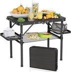Titanker Folding Camping Table Small 2ft, Small Camp Table Portable with 50% Extra Space, Folding Picnic Set, Portable Beach Table, Car Camping Essentials, Aluminum Light & Solid