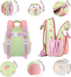 GAGAKU Toddler Backpack for Girls 2-4 years Kids Mini Backpacks Lightweight Breathable Comfortable Preschool Daypack for School Travel Lightwieght Bag - Green