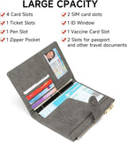 RFID Blocking Leather Passport Wallet Cover Case with Pen and Card Slots Travel Wallet for Women/Men Travel Must Haves Accessories