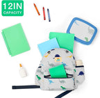 STEAMEDBUN Corduroy Toddler Backpack for Boys 2-4: Kids backpack for Boys Girls - 12 inch Preschool Kindergarten Backpacks - Dinosaur