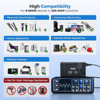 DOACE 800W Pure Sine Wave Voltage Converter US to Europe- 220V to 110V Converter for European Travel, No Limitation Step Down Transformer w/ 35W PD for Hair Straightener Curler CPAP Laptop Cell Phone