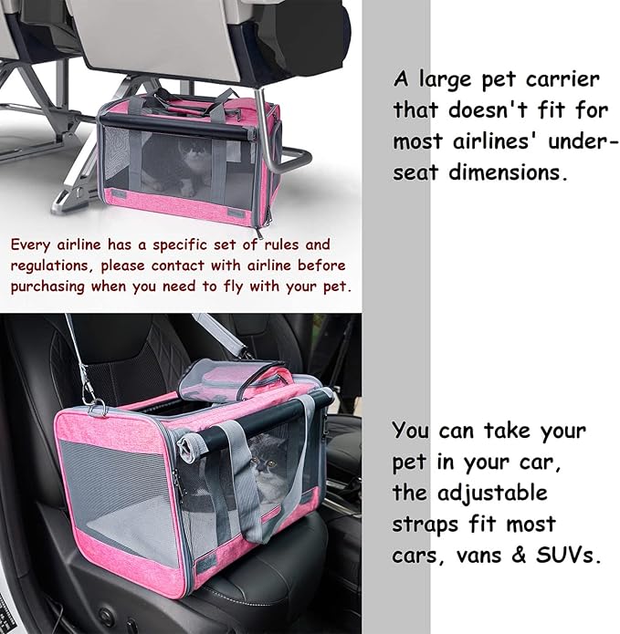 GAPZER Pet Carrier for Large and Medium Cats, Soft-Sided Pet Carrier for Big Medium Cats and Puppy Dog Carriers Cat Carriers, Pet Privacy Protection Travel Carrier