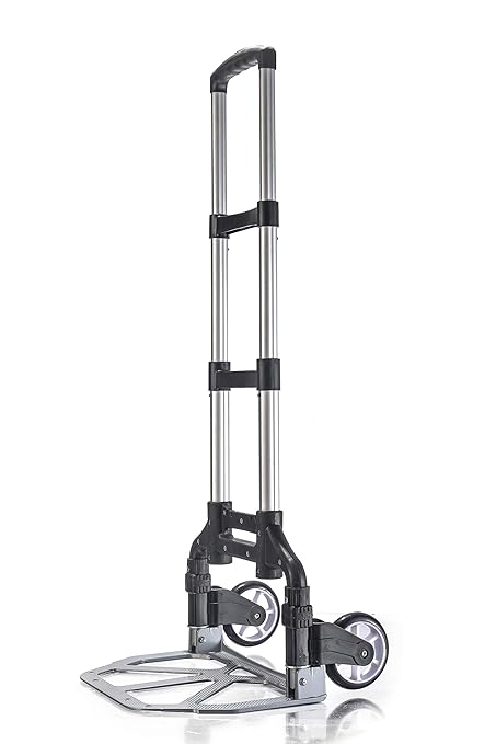 Tory Carrier Portable Hand Luggage Cart Trolley Lightweight Folding Luggage Trolley Load Capacity 150LBS Ideal for Home, Office, Travel Use (Black)