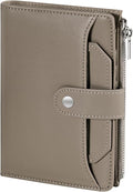 Dadanism RFID Passport Holder for Travel, Pu Leather Passport Wallet Cover with Card Holders, SIM Slots, Zippered Coin Pocket and Cash Slot, Slim Compact Travel Wallet for Women, Khaki Brown