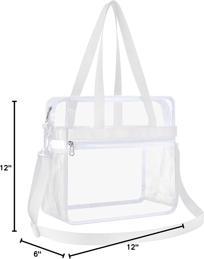 USPECLARE Clear Bag for Stadium Events,Transparent Bag for Work Sports Games Concerts Travel Gym