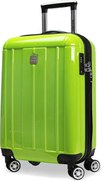 World Traveler VentureX Airline Approved 20-Inch Carry-On Luggage – Lightweight Hardside Polycarbonate Suitcase with Spinner Wheels - Contour Apple Green