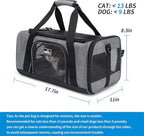 Wakytu Airline Approved Pet Carrier, TSA Approved Soft Sided Travel Bag for Small Dogs and Cats, 5 Mesh Windows & Padded Shoulder Strap for Plane Underseat, 17.7"x11"x8.3"