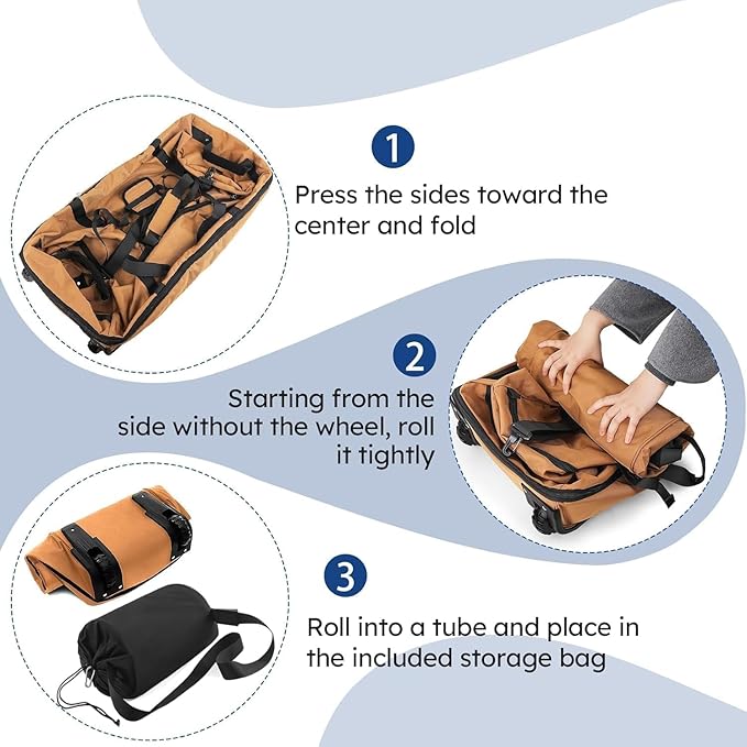 Rolling Duffle Bag with Wheels,110L/140L Expandable Soft-Sided Foldable Duffle Bag with 2 Rubber Wheels,Packable 32” Rolling Carry-On with Multi-Pockets & Compartments (brown)