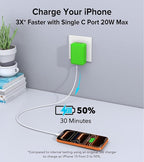 Flat USB C Charger Block, 2-Pack 40W USB C Fast Charging Block 4-Port Dual PD+QC Power Adapter Double Charger Block Multiport Type C Cube Multiple Wall Plug for iPhone 17 16 15 14 13 12 Pro Max(Green)