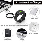 [2-Pack] Compatible with BIGGERFIVE Brave 2 Smartwatch Charger, Magnetic USB Charging Cable for BW02&BW01 (not for Vigor 2L) (Black&Black)