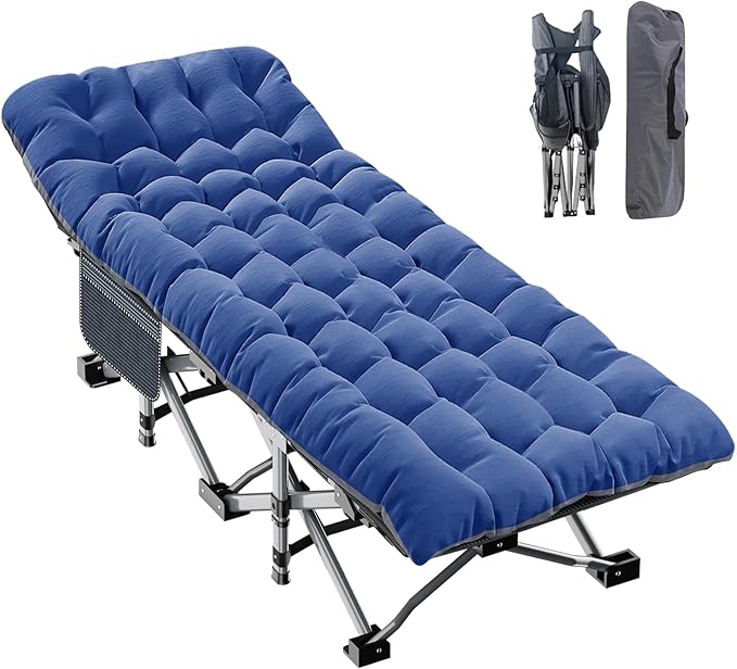 ABORON XXL Camping Cot for Adults 900LBS - 78"×32" Oversized Folding Bed with Mattress Pad, Heavy Duty 1200D Oxford Outdoor Cot with Carry Bag