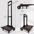 Folding Backpack Luggage Cart with Elastic Straps, Lightweight Aluminum Frame for Travel, Work & Daily Use