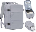 coofay Expandable Backpack For Traveling On Airplane Carry On Backpack Flight Approved Personal Item Travel Backpack For Women Men Airline Approved Gym Bag With Shoe Compartment Travel Weekender Bag