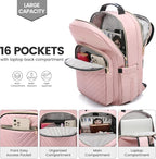 LOVEVOOK Laptop Backpack for Women 17.3 inch,Cute Womens Travel Backpack Purse,Professional Laptop Computer Bag,Waterproof Work Business College Teacher Bags Carry on Backpack with USB Port,Pink